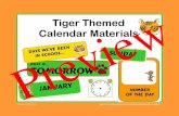 Calendar Bulletin Board Materials with a Tiger Theme! (Preview)