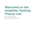 Usability Testing Popup Lab Workshop
