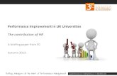HR's contribution to university performance improvement