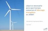 ¿Qué es necesario para que Europa conserve el liderazgo energético en 2030?