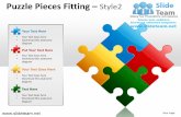 4 puzzle pieces in a rectangle fitting design 2 powerpoint ppt templates.