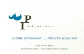 Juliette van balen; sociale netwerken, juridische aspecten