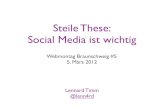 Steile These: Social Media ist wichtig