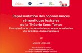 Ph.D. Defense: Représentation des connaissances sémantiques lexicales de la Théorie Sens-Texte