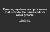 Creating Systems & Processes that provide the framework for rapid growth. Scaling Startups London