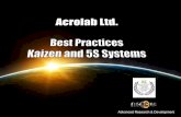 5s, Kaizen, Kanban and Best Quality Practices at Acrolab R&D/Mfg Centre