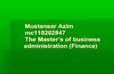 Presentation of mba finance by mustansar azim
