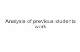 Analysis of previous students work