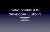 Kako postati iOS developer u Srbiji?, Mlađan Antić - Mobile Monday Serbia