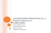 Legislación educativa en la primera república