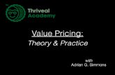 Value pricing - Theory & Practice