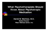 What psychotherapists should know about psychiatric medication