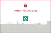 Выполнение Программы комплексного развития района Крылатское на 2012