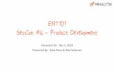 NORCAT Entrepreneurship 101 - "Product Development" featuring Dave Peres & Rob Patterson, Co-founders, Minalytix