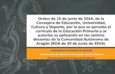 Orden de currículo de Aragón. Junio 2014