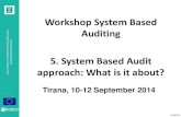 Presentation 5, System based audit approach - what is it about?, Workshop on System-based auditing, Tirana, 10-12 Sept 2014_ENG