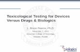 Toxicological Testing for Devices Versus Drugs & Biologics