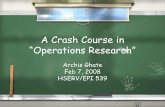 A Crash Course in Operations Research