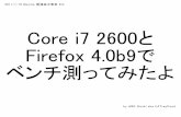 Modest08 core i7 2600とfirefox 4.0b9でベンチ測ってみたよ
