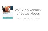 25th anniversary of Lotus Notes, told by Ray Ozzie on Twitter (@rozzie)