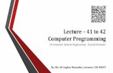 Computer programming lecture – 41 to 42