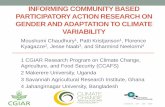 Informing community-based participatory action research on gender  & adaptation to climate variability - Moushumi Chaudhury