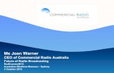 Future of radio broadcasting - Joan Warner, Chief Executive Officer, Commercial Radio Australia