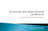 Erosional and depositional landforms