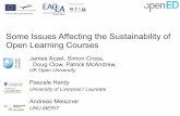 Some Issues Affecting the Sustainability of Open Learning Courses