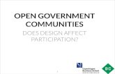 Open Government Communities: Does Design Affect Participation?