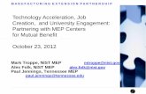 UEDA Summit 2012: Technology Acceleration, Job Creation & University Engagement:  Partnering with MEP Centers for Mutual Benefit (Troppe, Folk & Jennings)