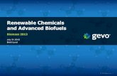 Renewable Chemicals and Advanced Biofuels