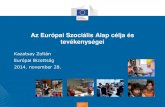 Kazatsay Zoltán - Az Európai Szociális Alap küldetése, tevékenysége