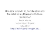 Reading Amadís in Constantinople: Translation as Diasporic Cultural Production