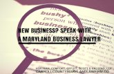 New Business? Speak with a Maryland Business Lawyer