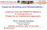 Lessons from the INDEPTH network: Moving from project to institutional approach