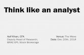 Think like an analyst