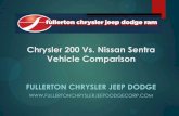 Chrysler 200 Vs. Nissan Sentra Vehicle Comparison