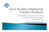 Three case studies deploying cluster analysis