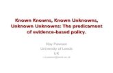 Known Knowns, Known Unknowns, Unknown Unknowns: The predicament of evidence-based policy