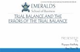Trial balance and Types of Errors