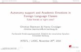 Autonomy support and Academic Emotions