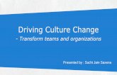 Driving Culture Change to transform teams and organizations