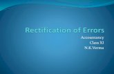 Rectification of errors for class XI