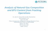Analysis of Natural Gas Composition and BTU Content from Fracking Operations