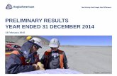 Preliminary Results Year Ended 31 December 2014