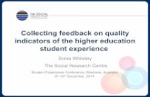 Collecting feedback on quality indicators of the higher education student experience