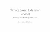IFPRI - Agricultural Extension Reforms in South Asia  Workshop - Suresh Babu - Climate smart extension services - inida and bangladesh