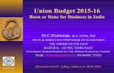 Dr.C.Muthuraja's views on 'Union Budget 2015-16'