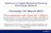 Marketing planning techniques webinar 140313